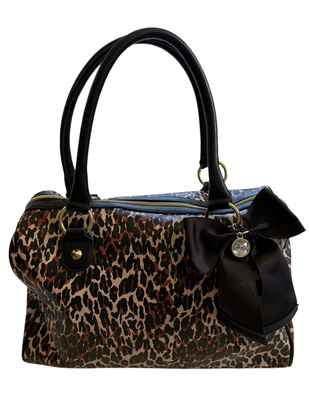 Vintage Y2K Betsey Johnson Leopard Print Satchel Bag